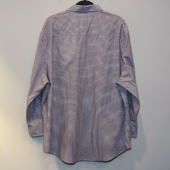 Perry Ellis Checkered Men's Shirt Button Down Long Sleeve Purple Plaid Size XXL - Picture 8 of 10